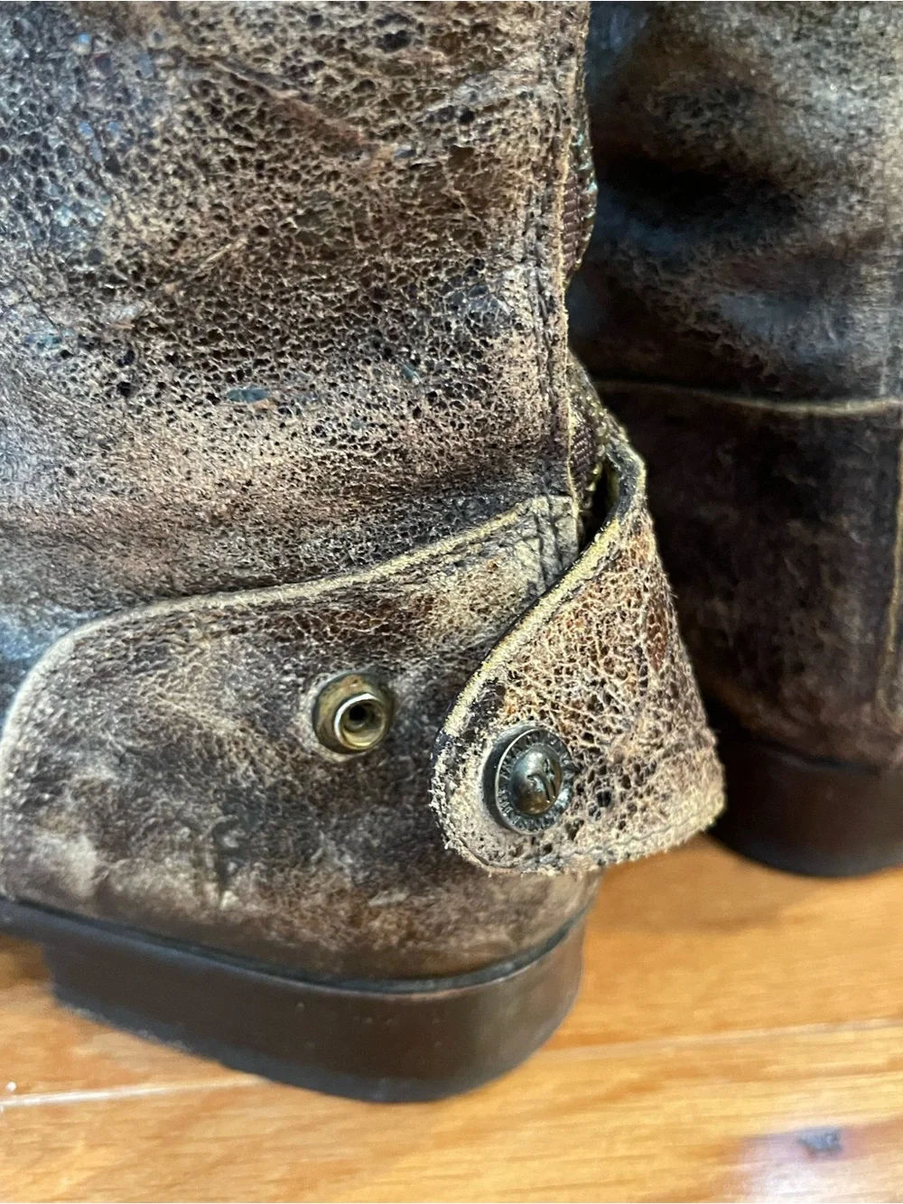 Frye distressed leather